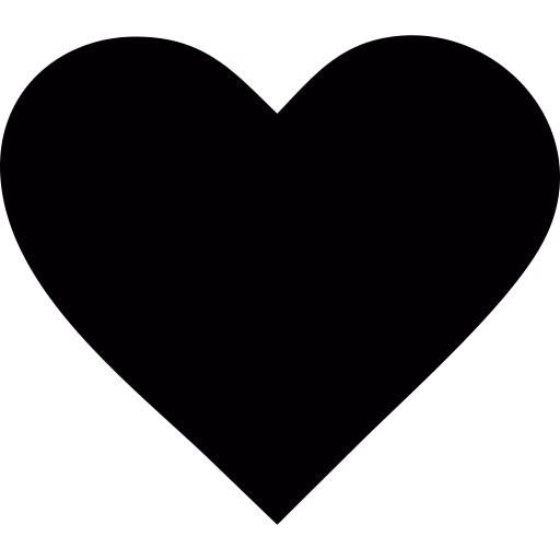 Simple black heart icon with a smooth outline on a transparent background.